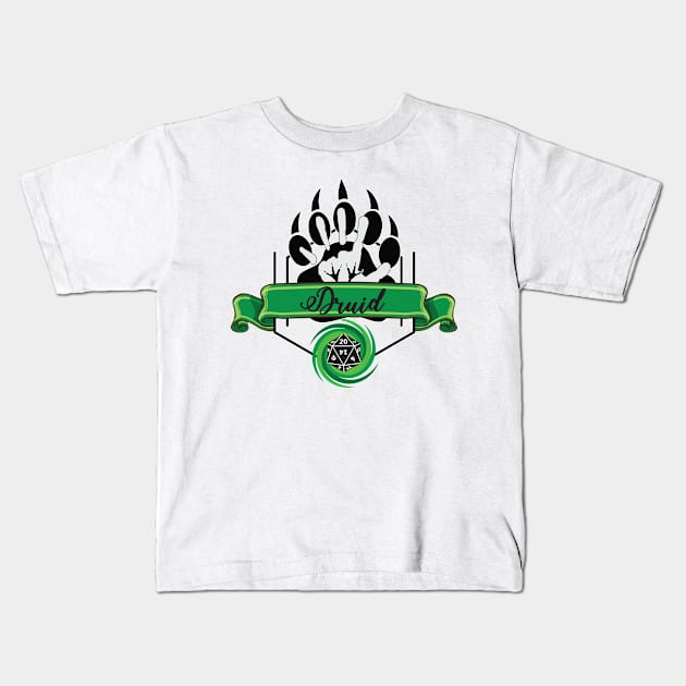 Druid Class Green Kids T-Shirt by emilyRose3